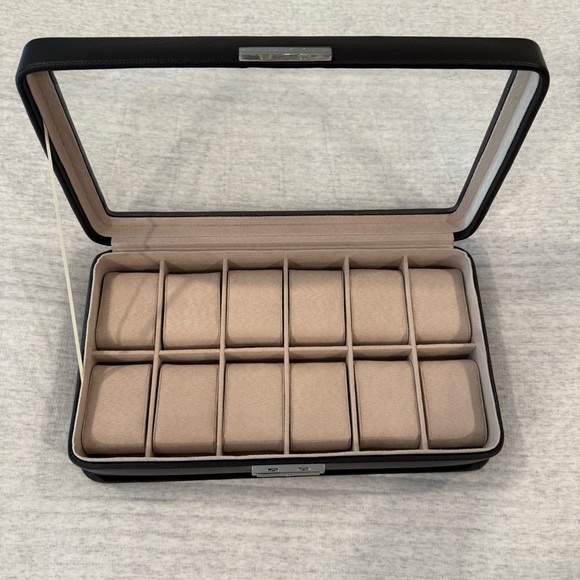 Brown 12 Slot Watch Box - Picture 2 of 11